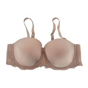Torrid Curve Womens Push Up Padded Bra Size 42DD Nude Beige Lace Underwire